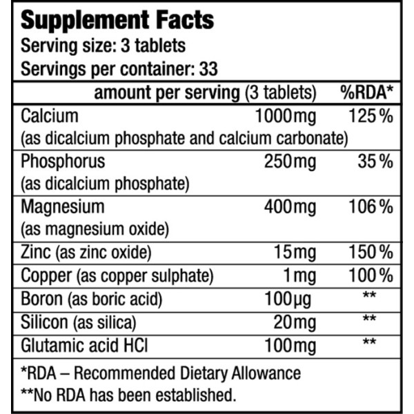 Calcium Zinc Magnesium (100tabs)